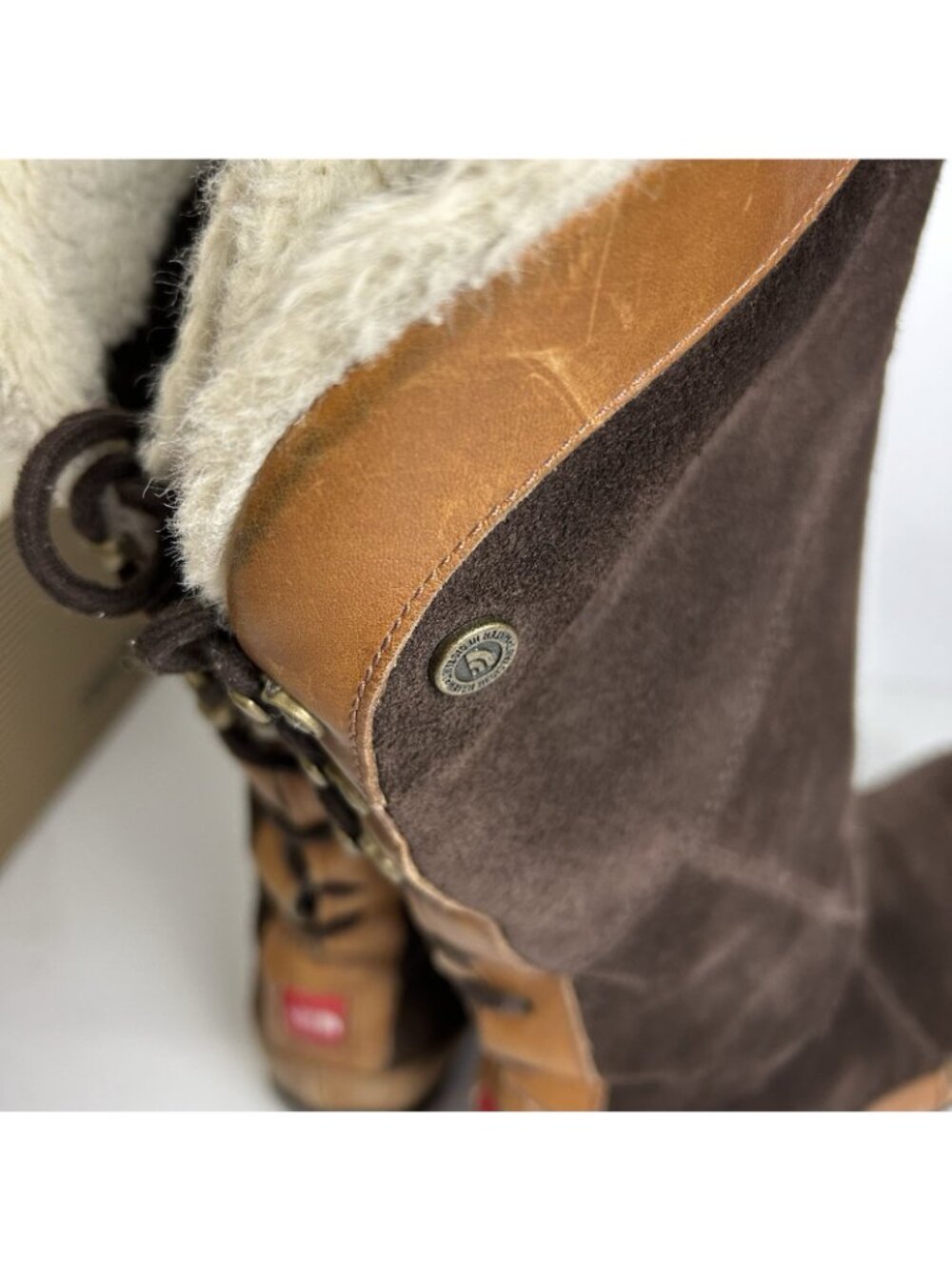 North Face Moccasin Janey Primaloft Winter Boots Side Zip Fur Lace Up Womens 8.5 - Picture 9 of 16